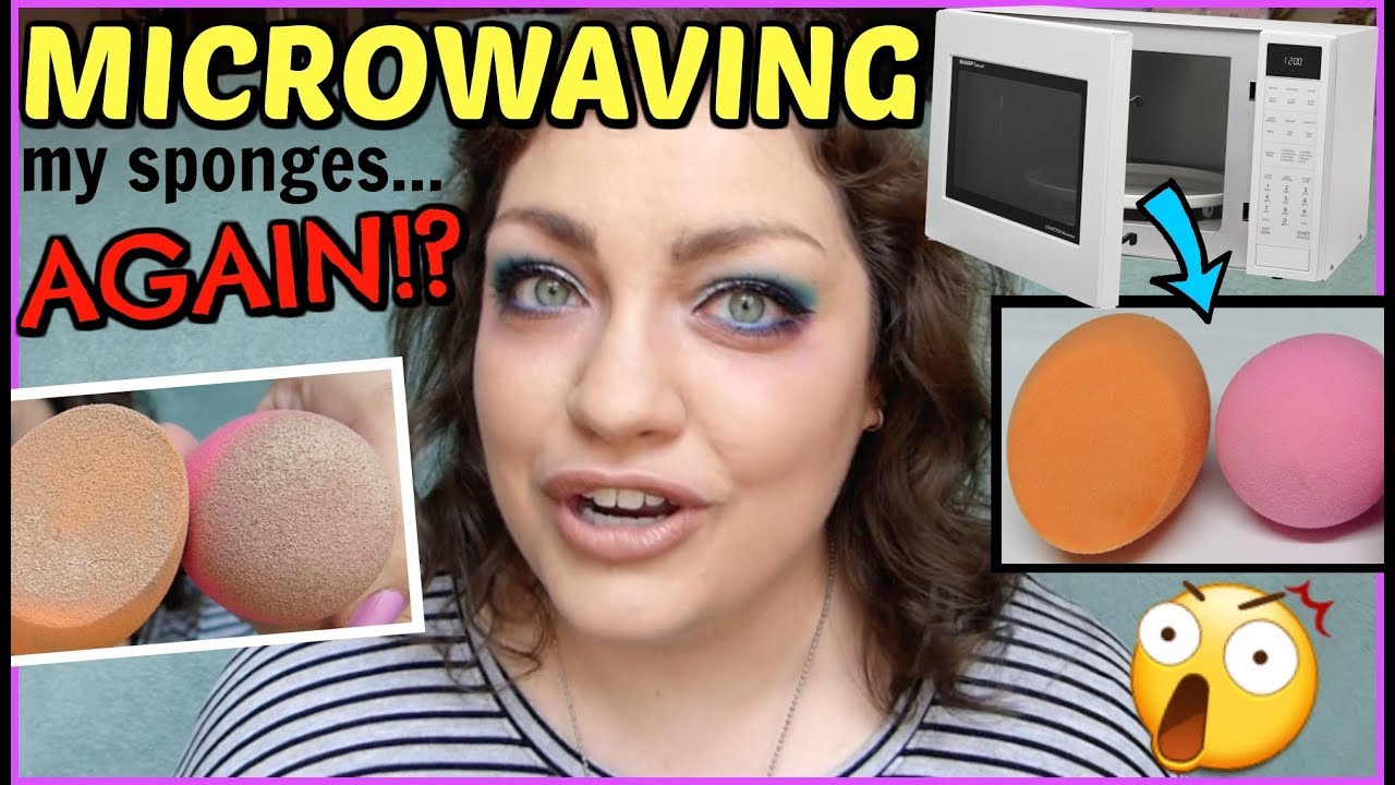 HACK OR HOAX | Miracle 2-Ingredient Microwave Recipe to Clean Makeup Sponges!?!?