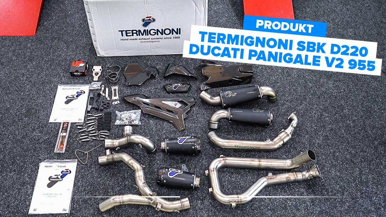 Termignoni Komplettanlage D220 SBK Replica Edelstahl Ducati Panigale V2 955 Unboxing | D22009400INC