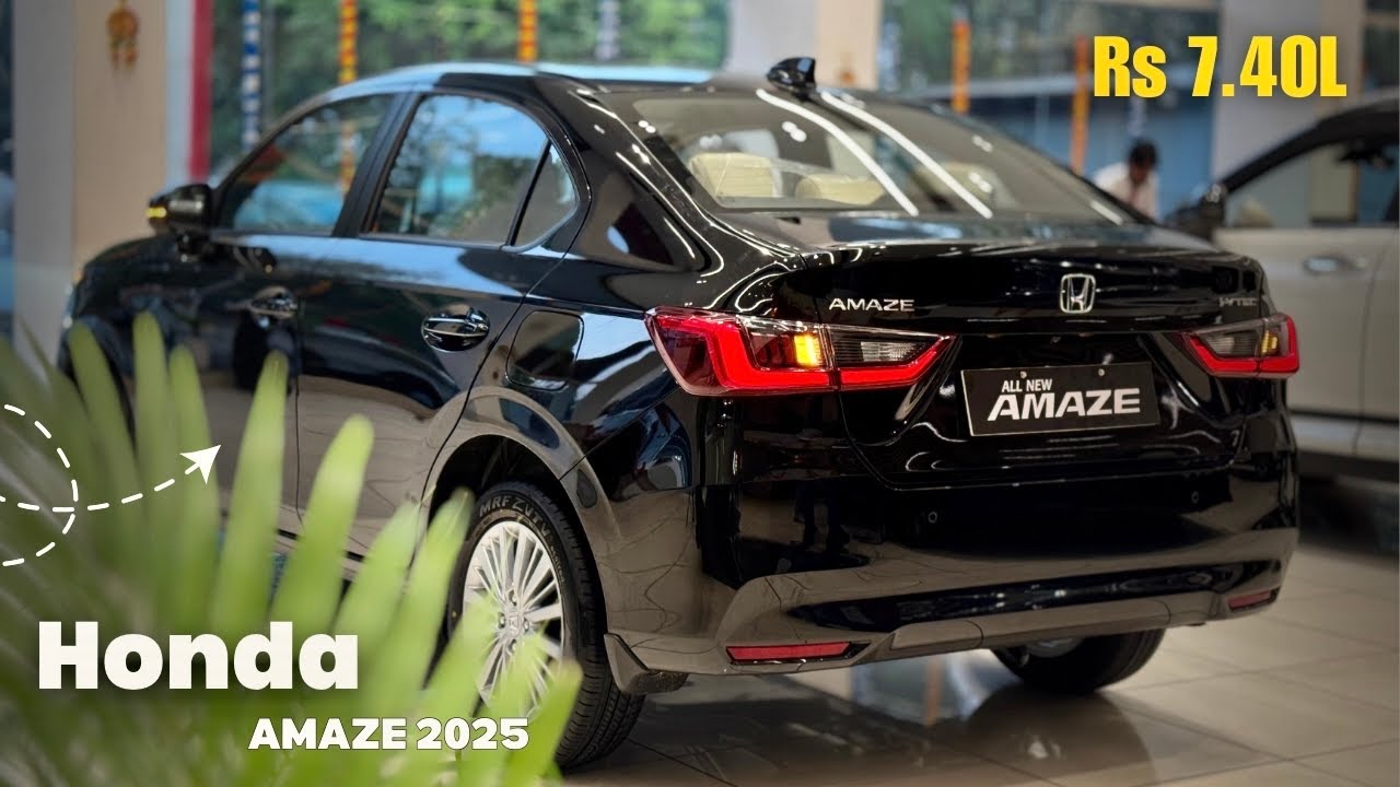 New Updated Honda Amaze 2025 ✨ in Crystal Black colour | VX CVT @ Rs 9.15L (New GST 2.0 Pricing)