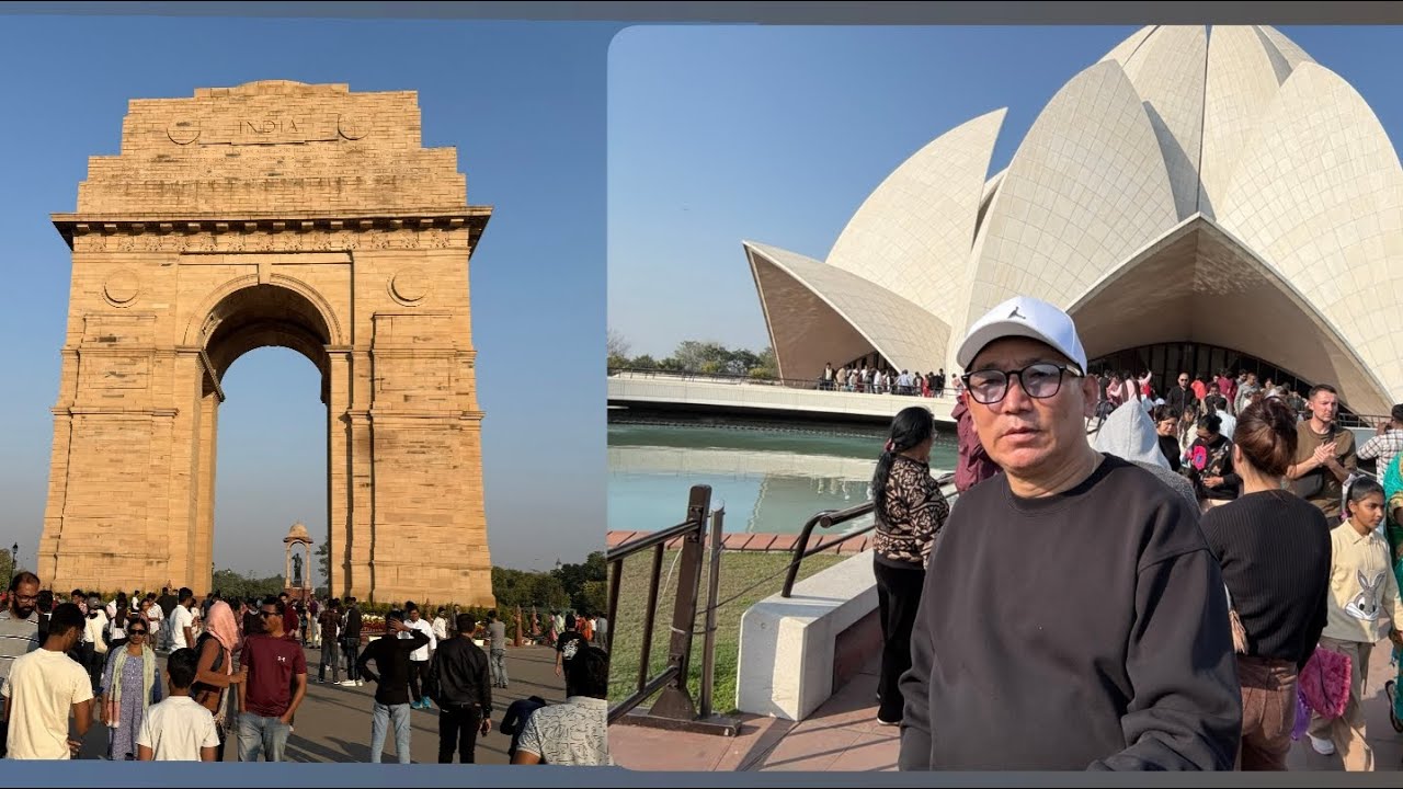 Visting Tourist places in 🇮🇳 | Lotus Temple | India Gate and more Calgary Tibetan Vlogger 