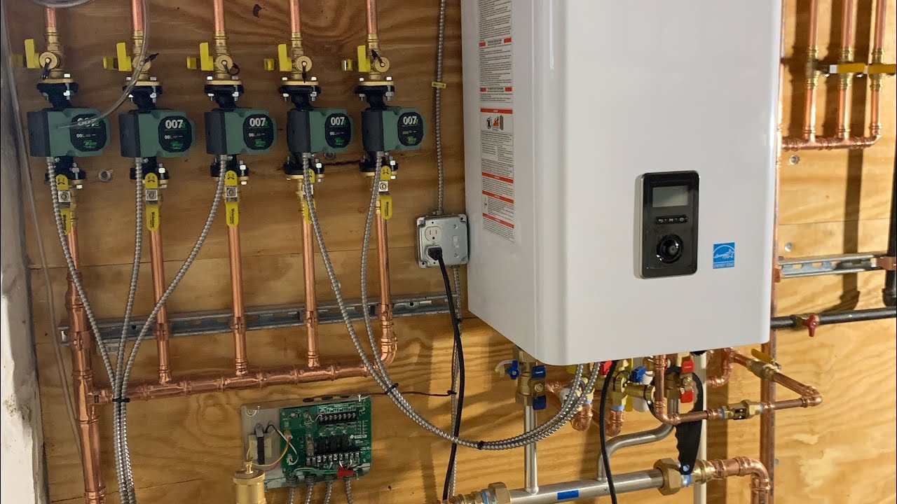 Oil to Gas Conversion - 5 Zone Wall Hung Combi Boiler & Water Heater System model NFC-200