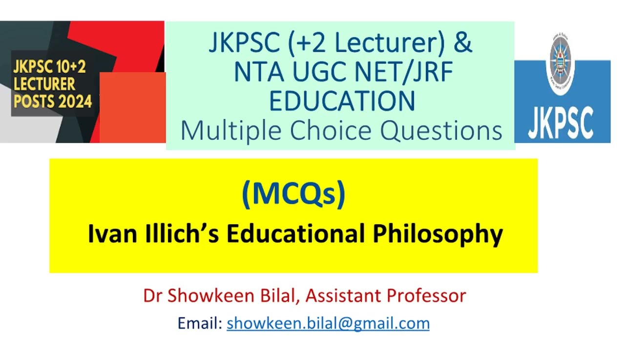 Ivan Illich Educational Philosophy MCQs | Deschooling Society | Learning Webs | Exam Preparation