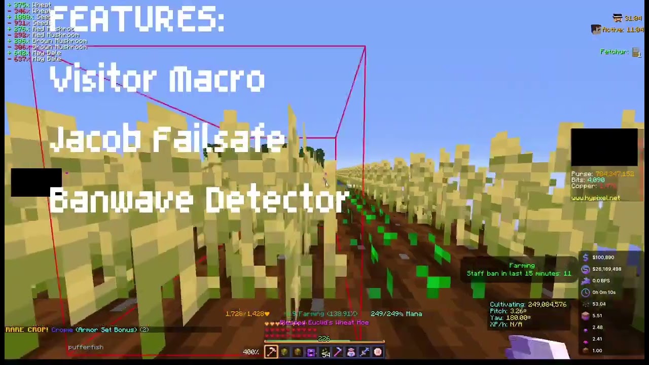 HYPIXEL SKYBLOCK FARMING MACRO 890M per DAY August 2025