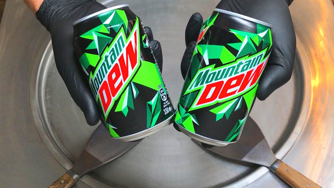 Mountain Dew Ice Cream Rolls | how to make Mountain Dew Ice Cream - rolled ice cream recipe | ASMR