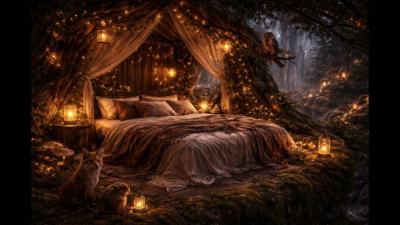 Fall Asleep in a Warm Fairy Bed | 8 Hours of Deep Brown Noise for Sleep & Relaxation