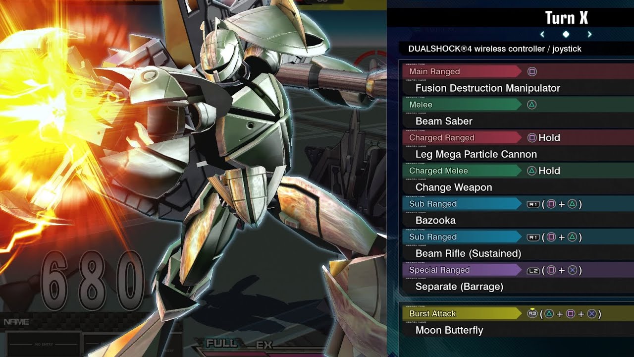 Turn X - Gundam Extreme Versus Maxi Boost ON Combo Guide
