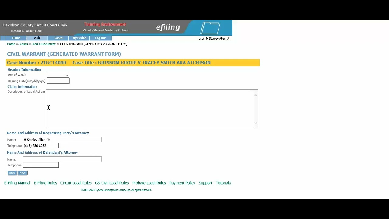 How to E-file a Counterclaim