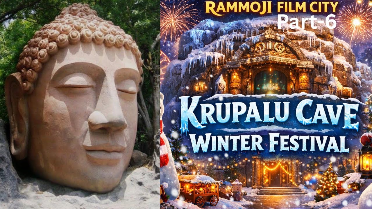 Hyderabad Vlog-7,Rammoji Film City-Part-6, Kripalu Caves & winter Festival/മാജിക്കൽ അനുഭവം ✨#viral 