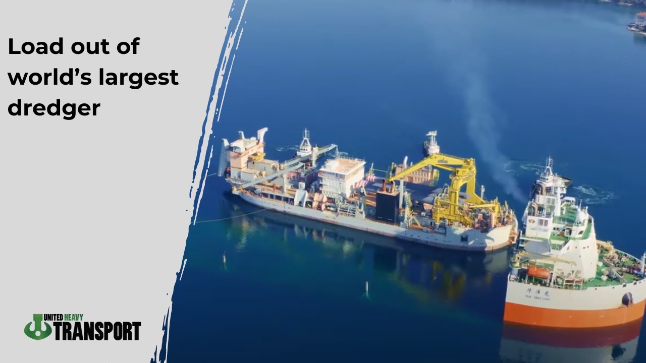 Load out of world's largst dredger | Semi-submersible MV Hua Yang Long | United Heavy Transport