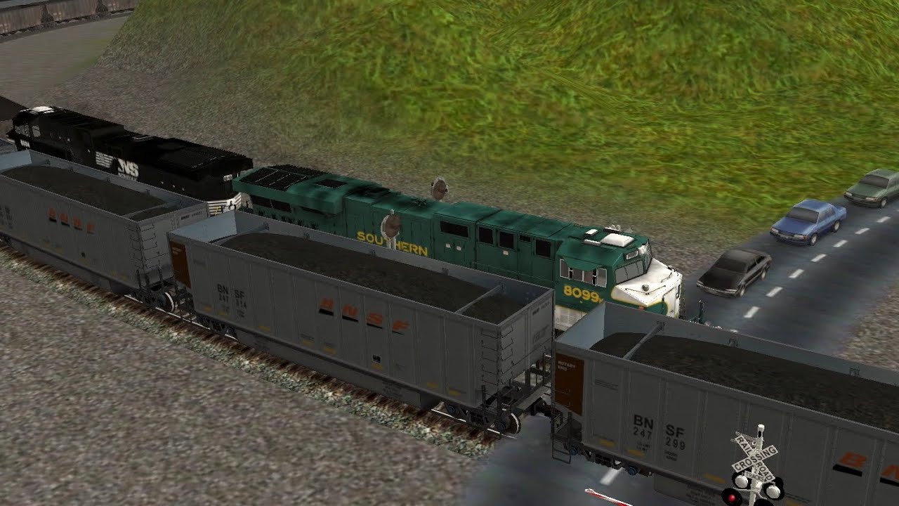 Coal train meet between BNSF and NS 
