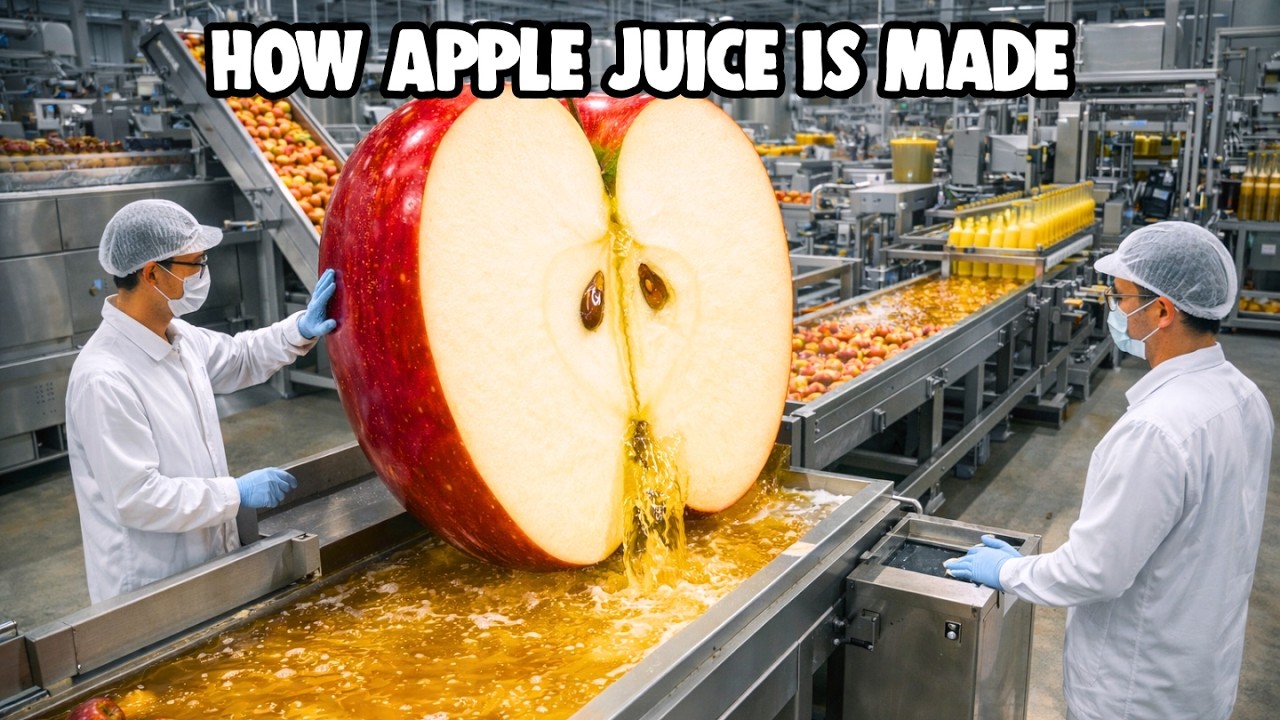 How Apple Juice Is Made 🍎 | From Fresh Apples to Bottled Juice (Full Process)