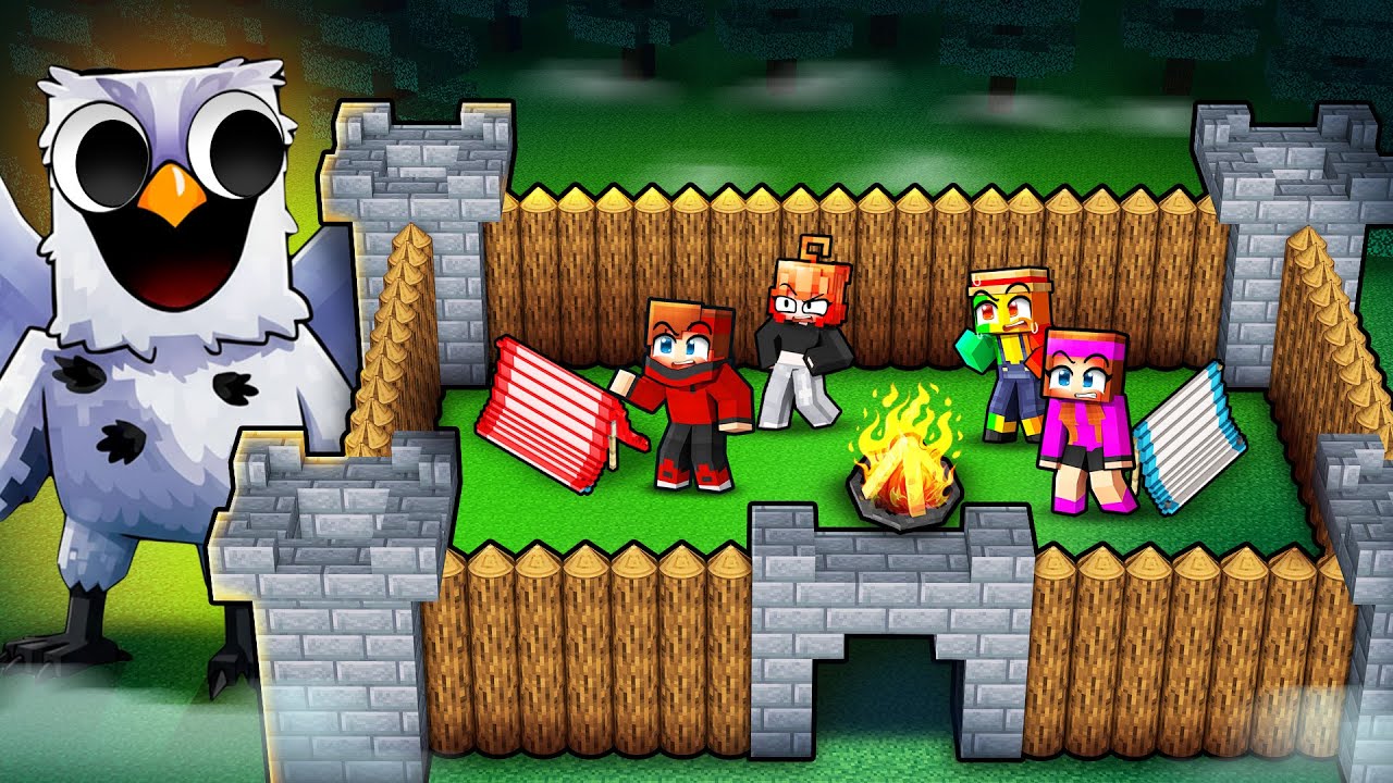 J'ai construit un Château pour PROTEGER mes Amis de La CHOUETTE 99 Nuits sur Minecraft !