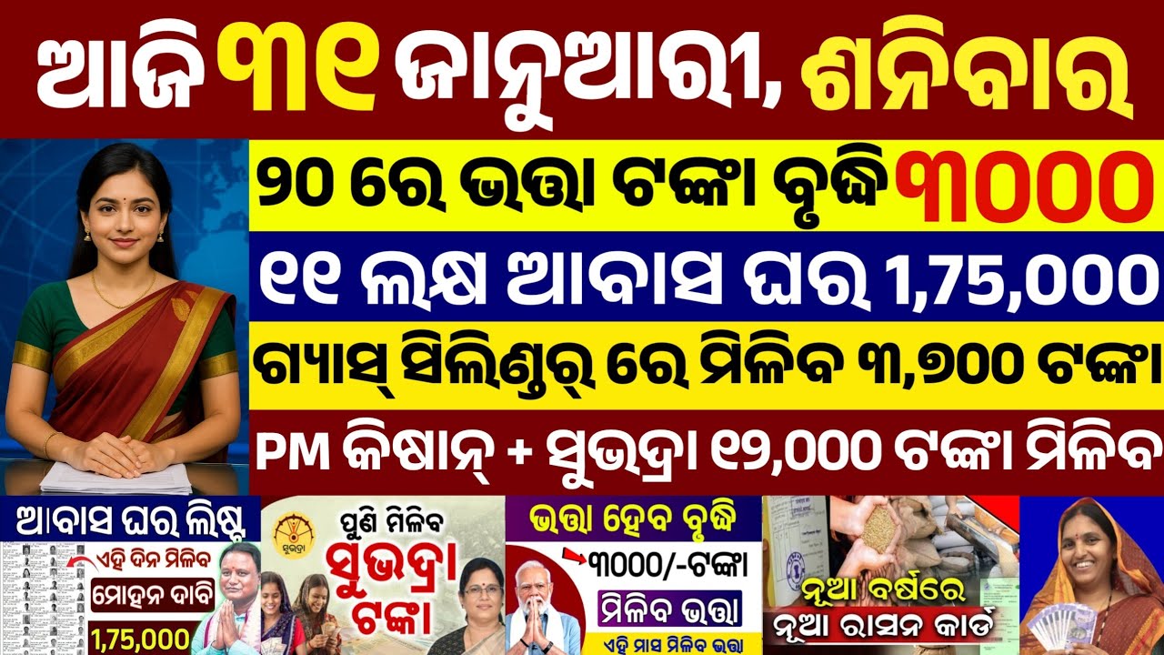 today's morning news odisha/31 January 2026/subhadra yojana online apply process/odisha news today