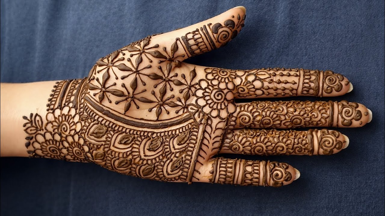 Easy bridal mehandi design for beginners 🌿✨#henna 