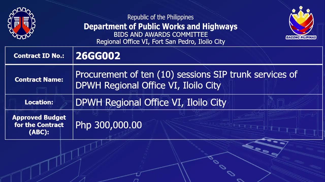 DPWH Regional Office VI Procurement LS Live Stream