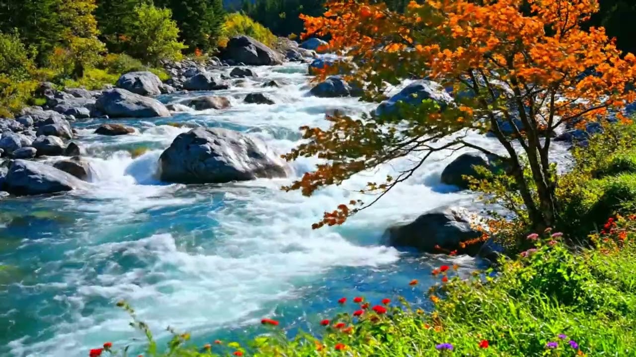 Relaxing music splashing sounds to meditate and Soothing sounds of a babbling brook
