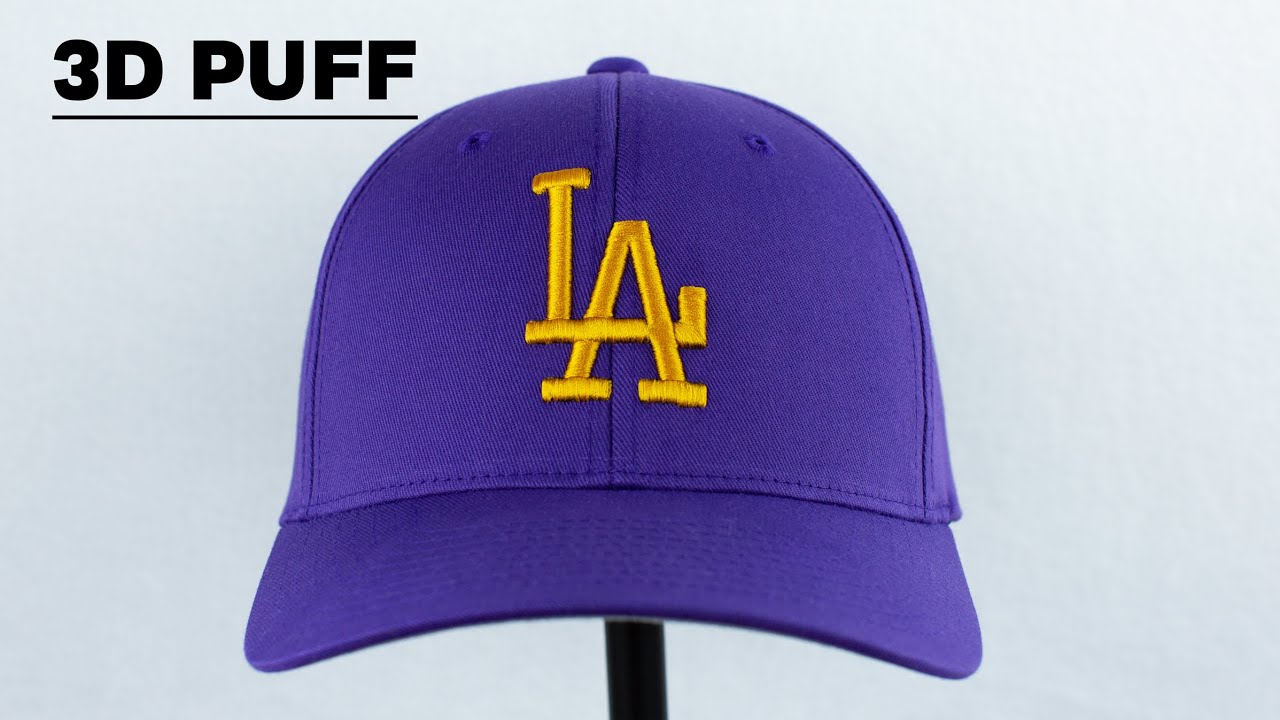 LA Dodger Cap Embroidery: 3D Puff Embroidery