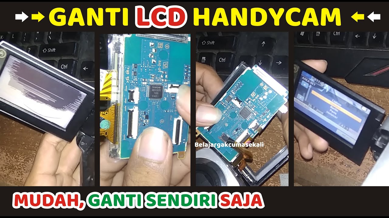 SERVICE HANDYCAM - BIAYA GANTI  LCD HANDYCAM SONY BLANK PUTIH BERGARIS