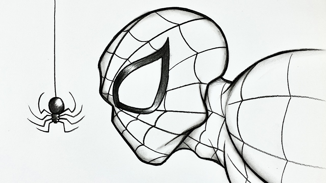 How to Draw Spider-Man Step by Step 🕷️ Easy Side View Pencil Drawing Tutorial