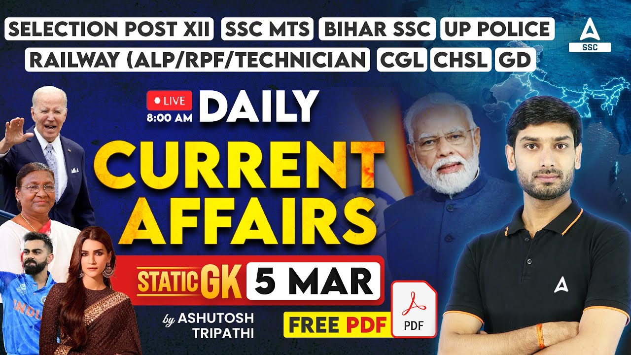 5 March Current Affairs 2024 | Current Affairs Today GK Question & Answer by Ashutosh Tripathi
