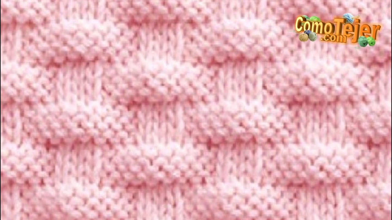 Cómo Tejer Punto Fácil Paso a Paso . Easy Knitting Stitch Pattern 2 agujas-palillos-tricot (923)