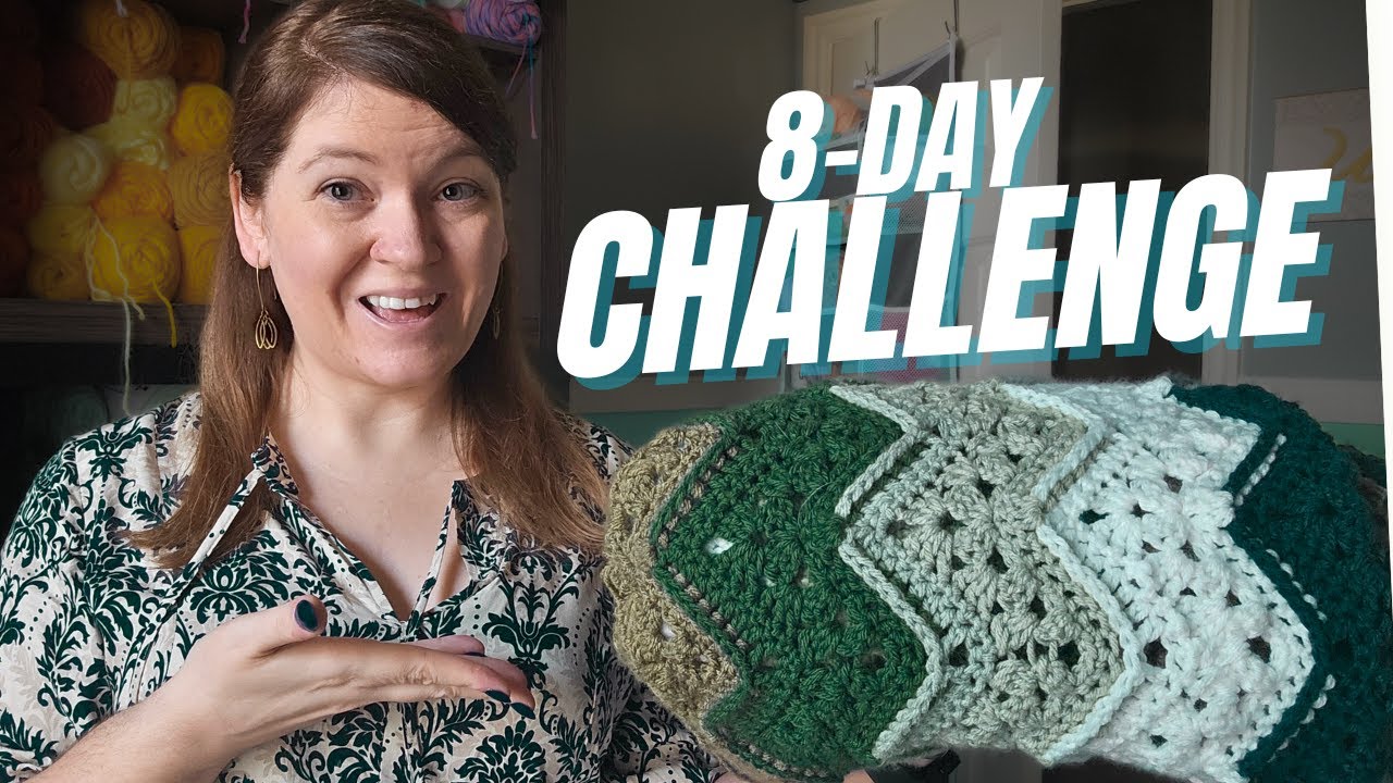 🧶 8-дневный челлендж по вязанию крючком пледа! 🧶