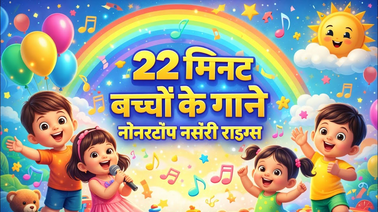 👉 22 मिनट बच्चों के गाने 🎵 | नॉनस्टॉप नर्सरी राइम्स | हिंदी इंग्लिश Kids Songs Combo