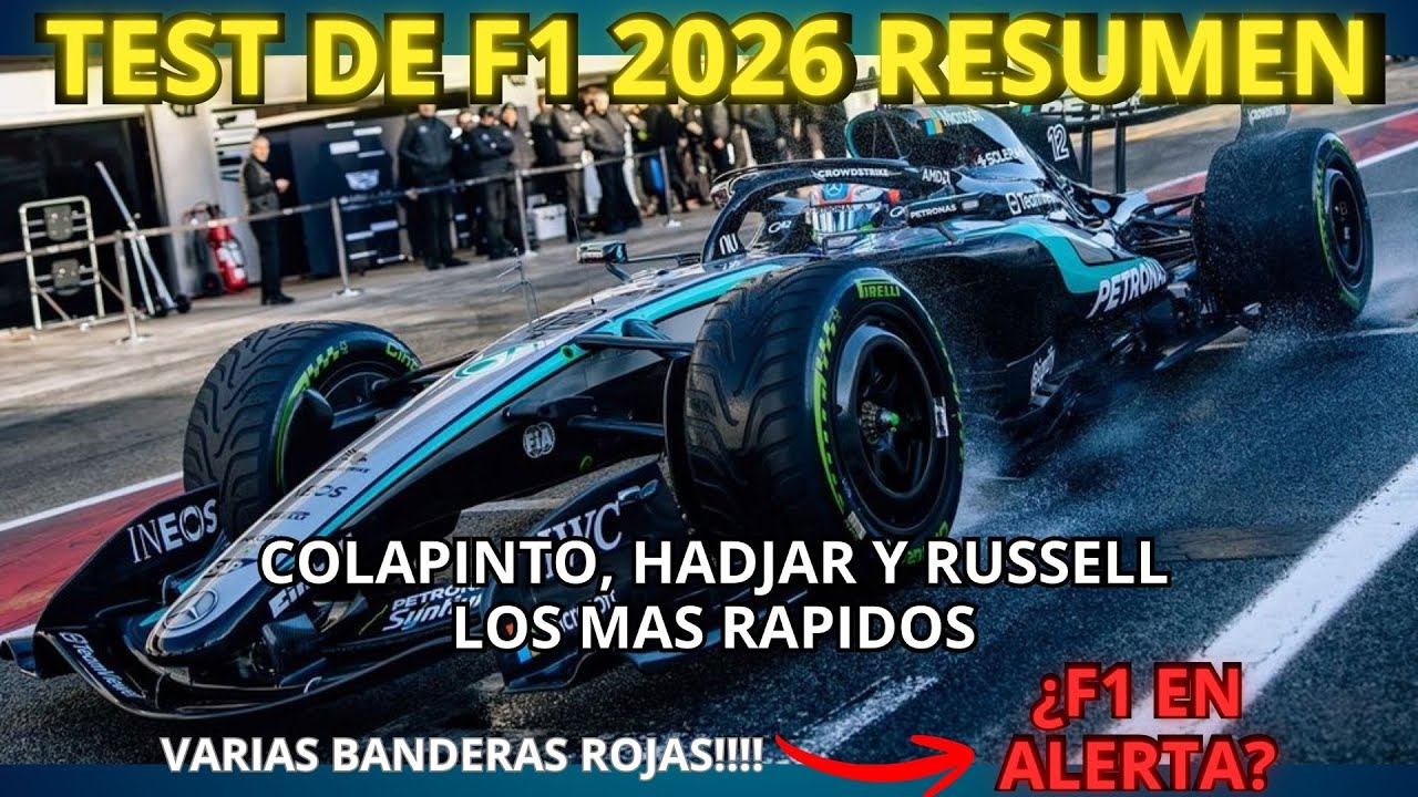 TEST DE F1 2026 HOY | BANDERAS ROJAS ¿F1 EN ALERTA? POCA FIABILIDAD, COLAPINTO DE LOS MAS RAPIDOS