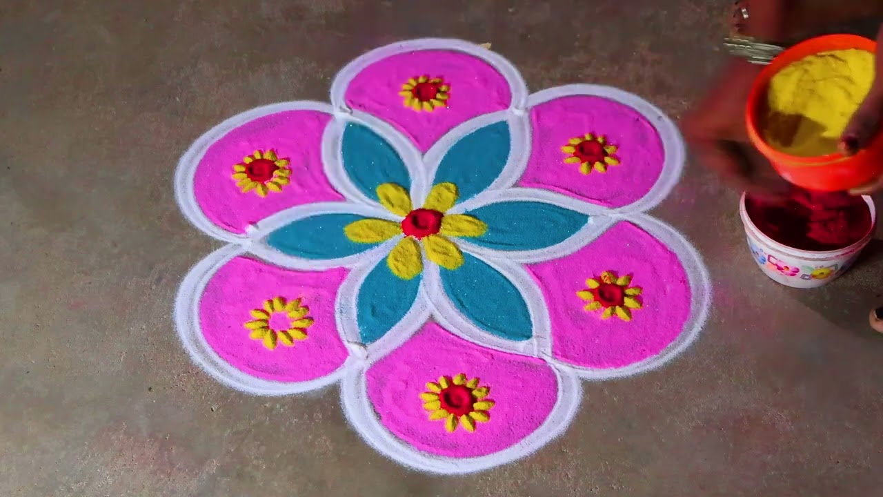Mahashivratri  2026 🌻 special flower rangoli kolam🌻3*2 beautiful kolangal 🌻pandaga muggulu