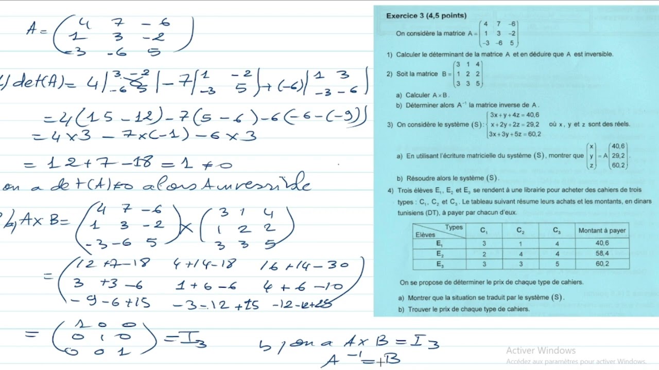 Matrice bac info 2025 principale