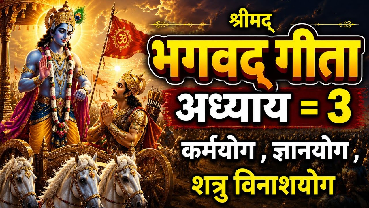 श्रीमद भगवद गीता अध्याय 3 | ज्ञानयोग,कर्मयोग, शत्रु विनाशयोग | Bhagwat Geeta Chapter 3 | Motivation 
