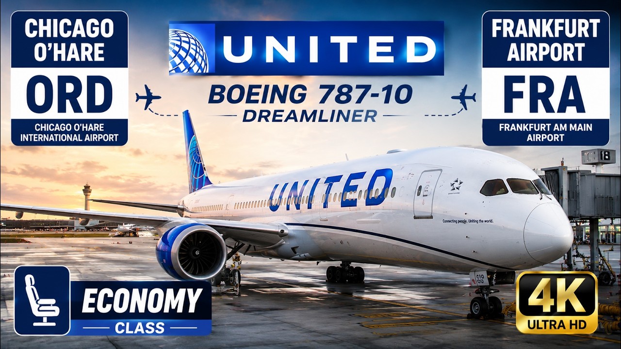 Chicago to Frankfurt | United Airlines Boeing 787-10 | Economy Class Flight Report (4K)