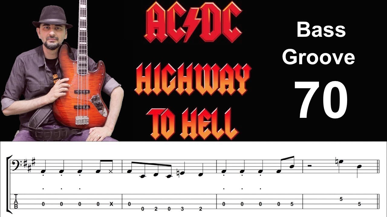HIGHWAY TO HELL (AC/DC) How to Play Bass Groove Cover with Score & Tab Lesson