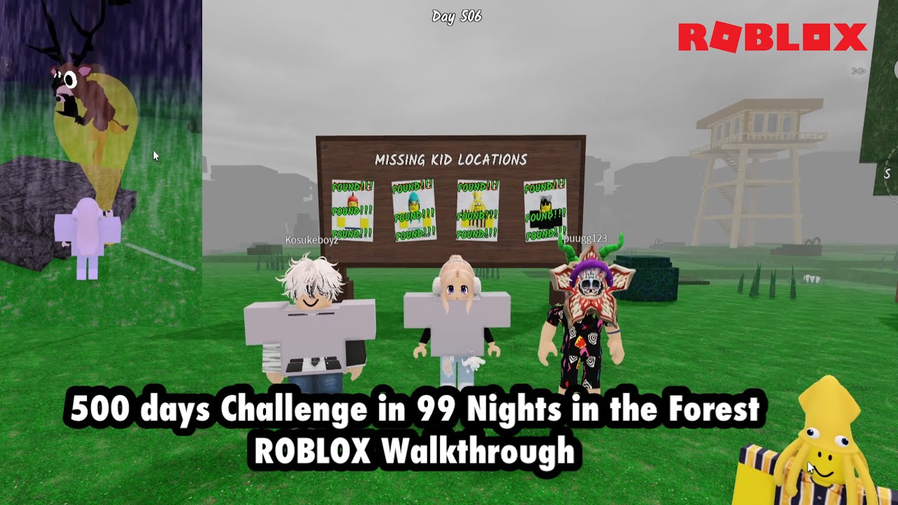 500 days Challenge in 99 Nights in the Forest - ROBLOX Walkthrough