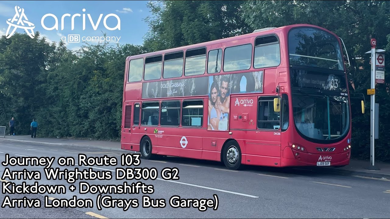 *Kickdown + Downshifts* Journey on Route 103 | Arriva Wrightbus DB300 G2 | DW206 - LJ09SUY