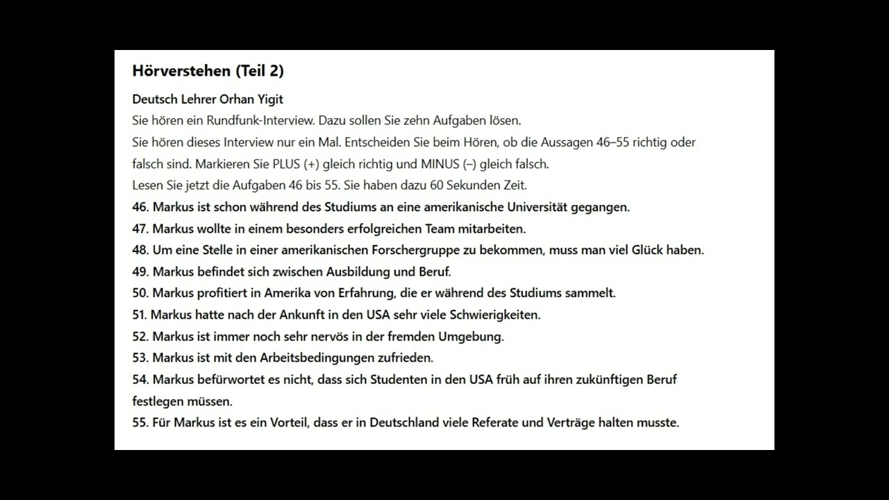 Telc B2 -#InselBali- #Markus- #Ehrenamts-Hören Teil |1-3| Mit Lösung