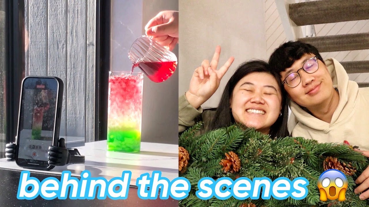 behind the scenes of making viral boba videos🧋+ more christmas decorations🎄 | VLOGMAS DAY 8