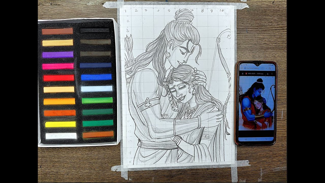 Ram Bhagwan and Sita Mata Drawing #Drawing #art #shorts