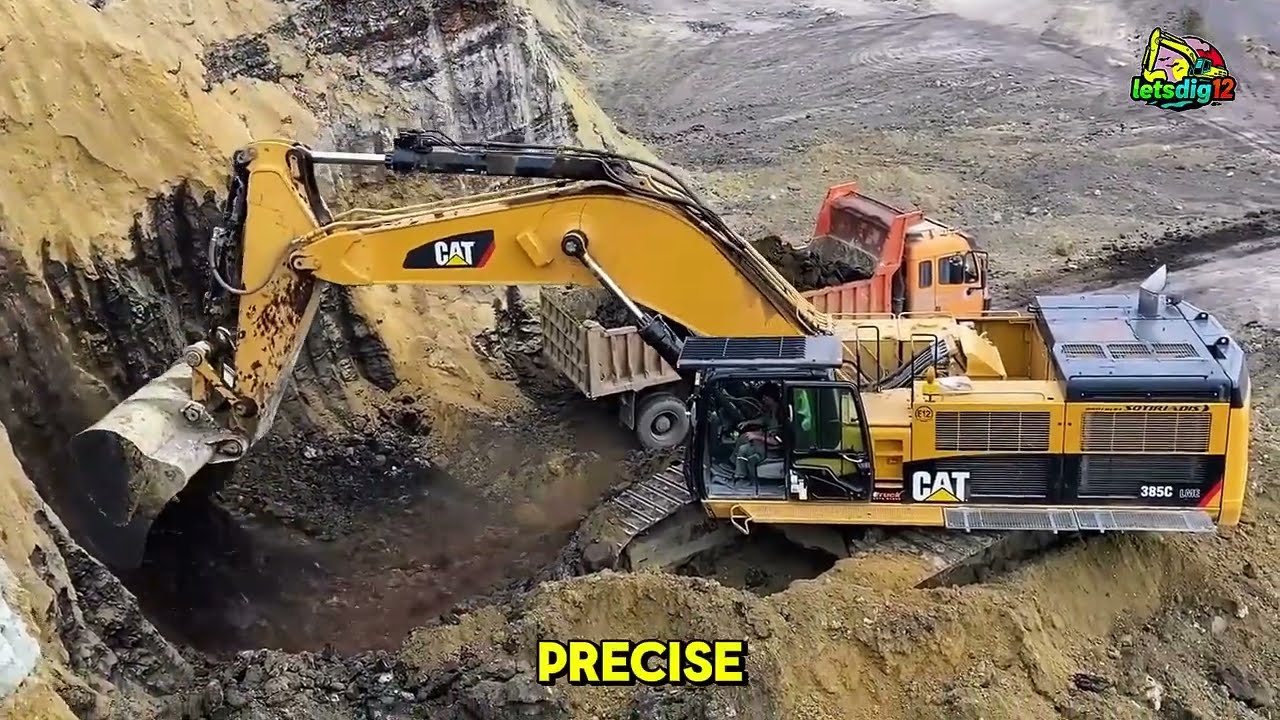 MASSIVE Caterpillar 385C Excavator Loading Hard Rock Trucks | Extreme Mining Action