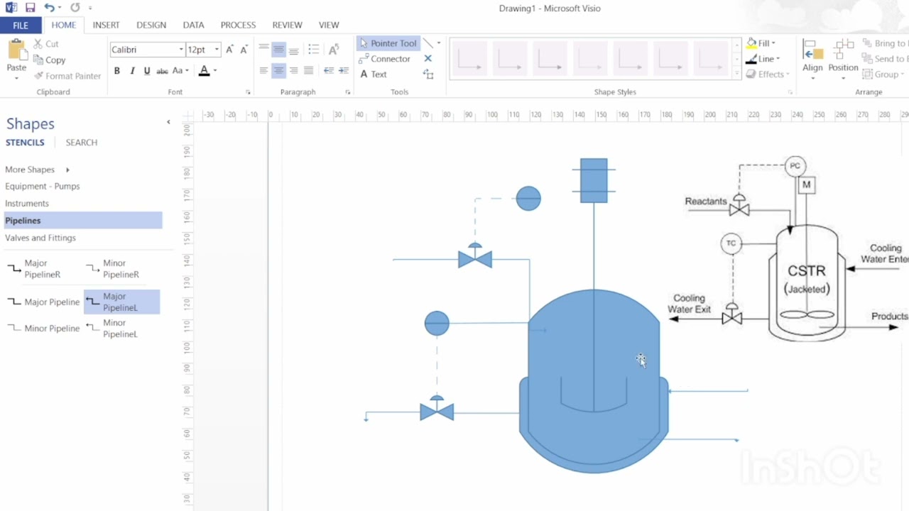 How to draw a Standard Process Flow Diagram (PFD) on MS Visio.        #msvisio #chemicalengineering