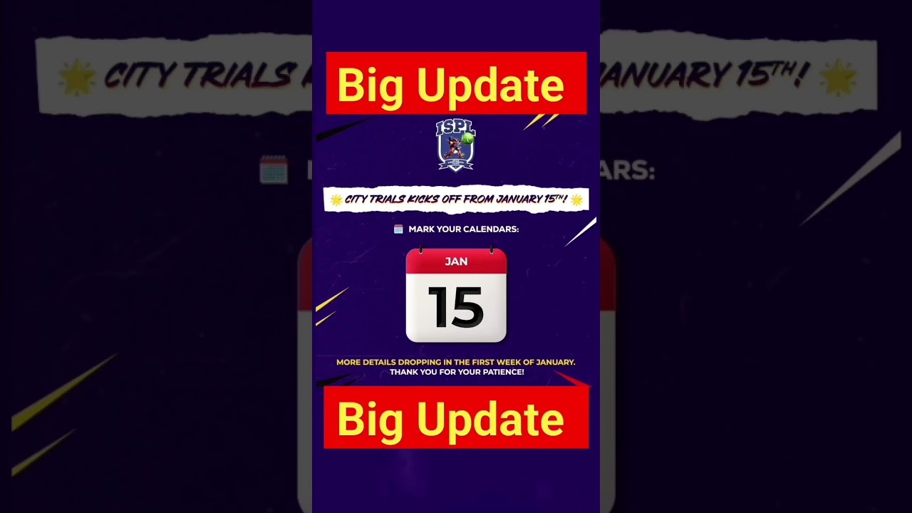 📢 ISPL city trials kick-off from 15th January #ISPL #isplt10 #update