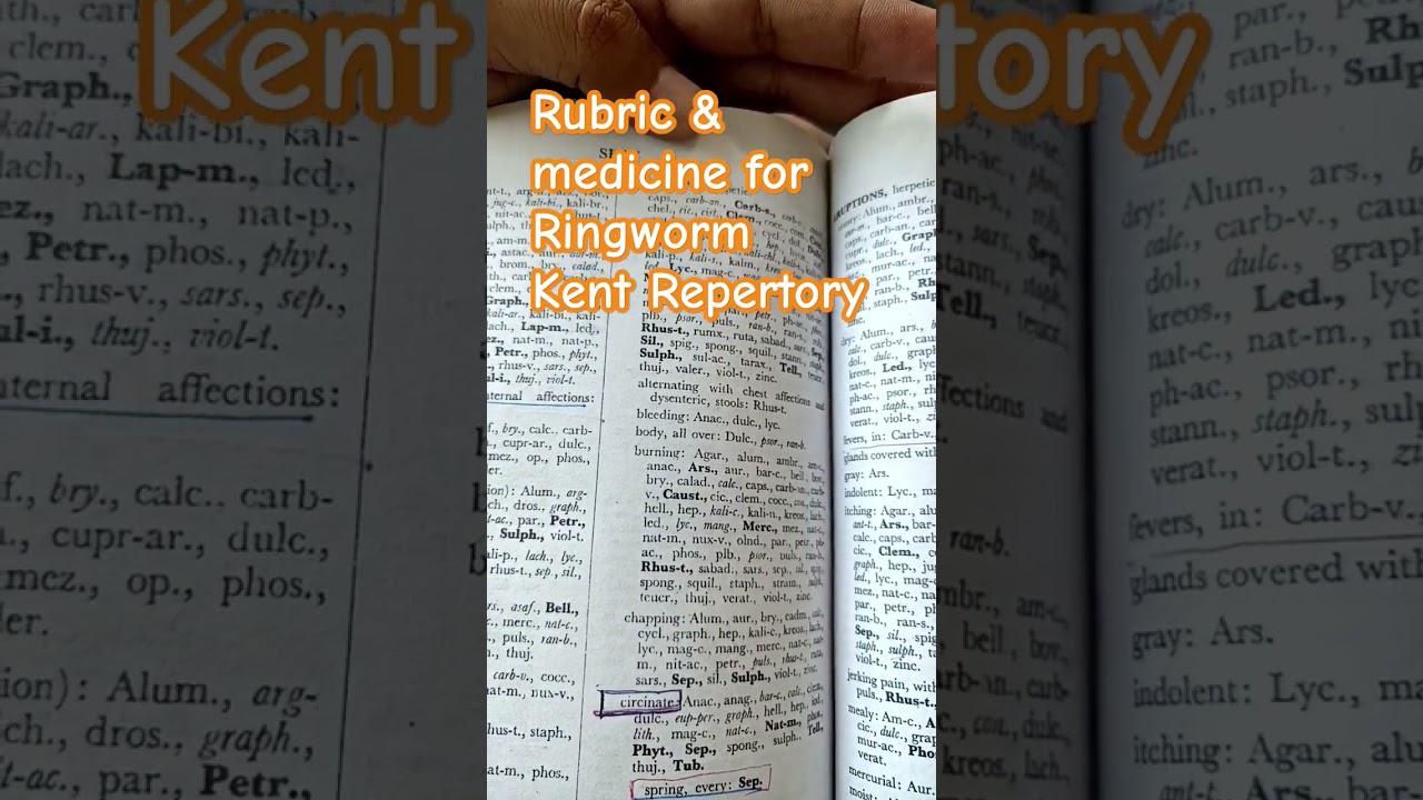 Homoeopathic medicine and rubric for Ringworm in Kent Repertory