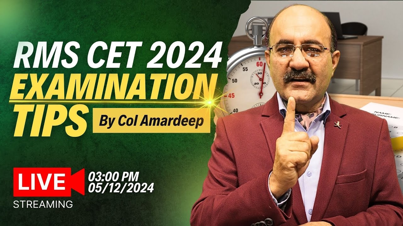 RMS CET 2024 EXAMINATION TIPS BY COL AMARDEEP #rmsclass9  #rms2024  #rmscet