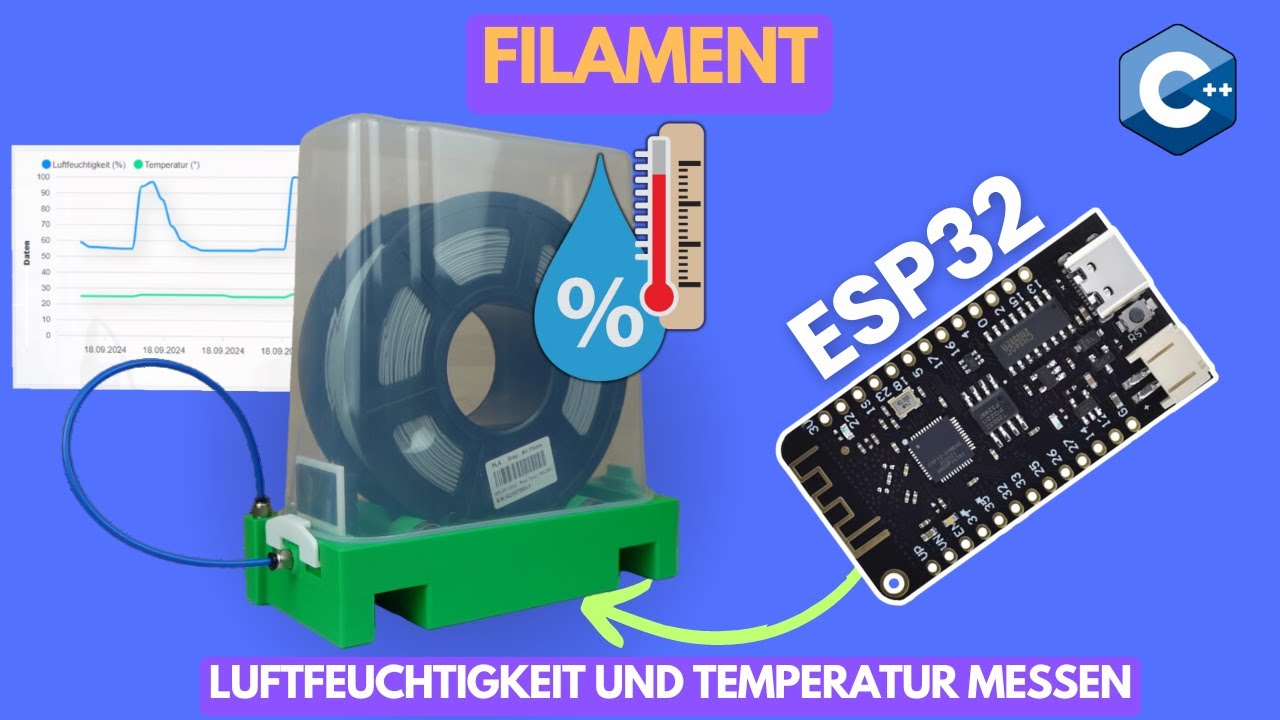 3D-Druck Filamente und Filamentbox überwachen mit dem ESP32 und DHT22