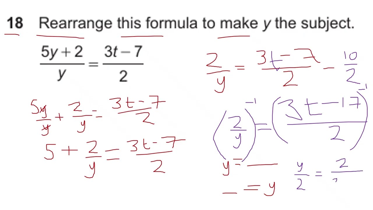 REARRANGE A FORMULA