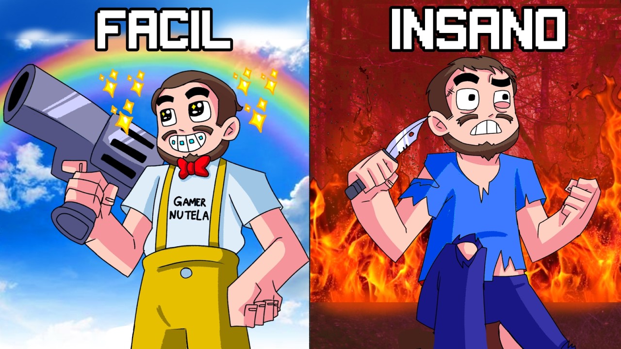 Joguei GAMES no INSANO e no FÁCIL para COMPARAR