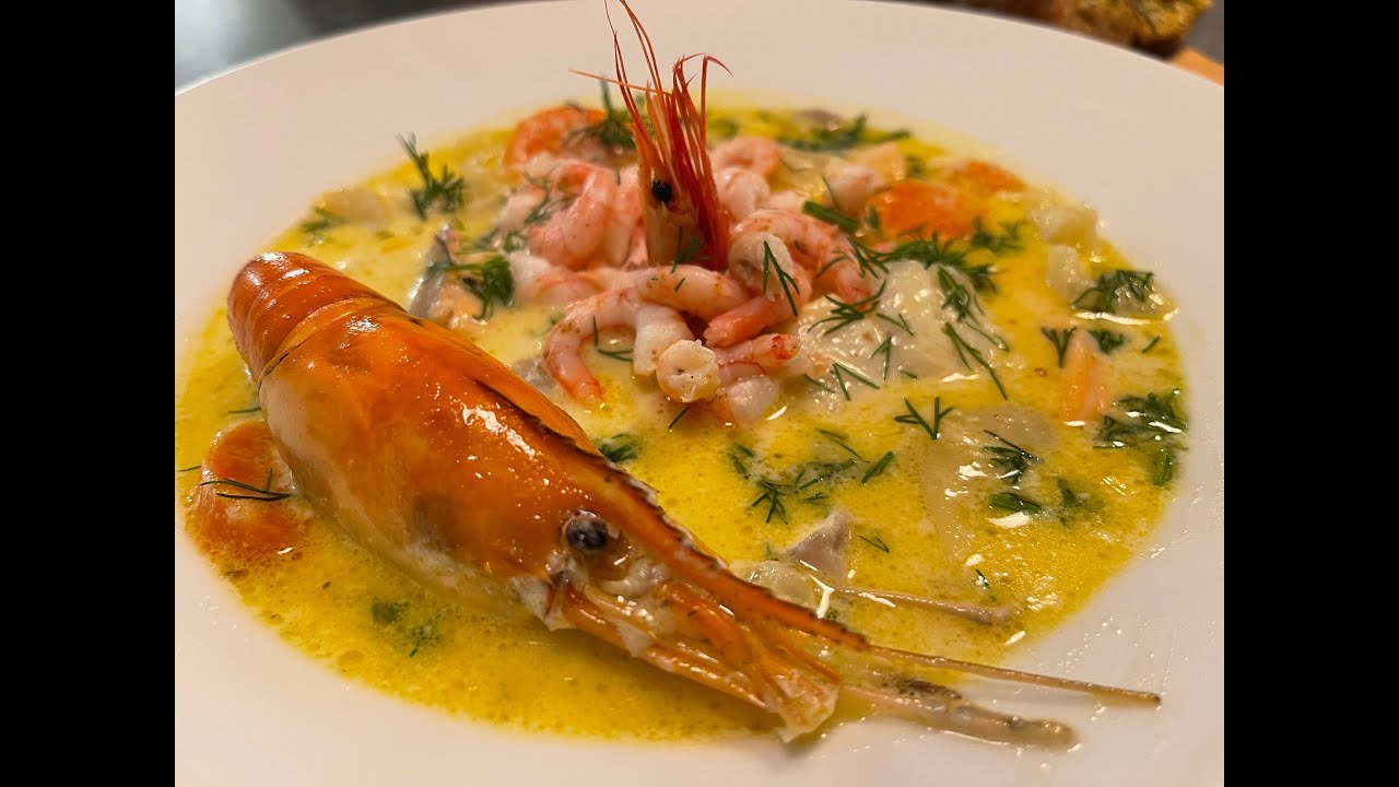 Fisksoppa med vitlöksbröd