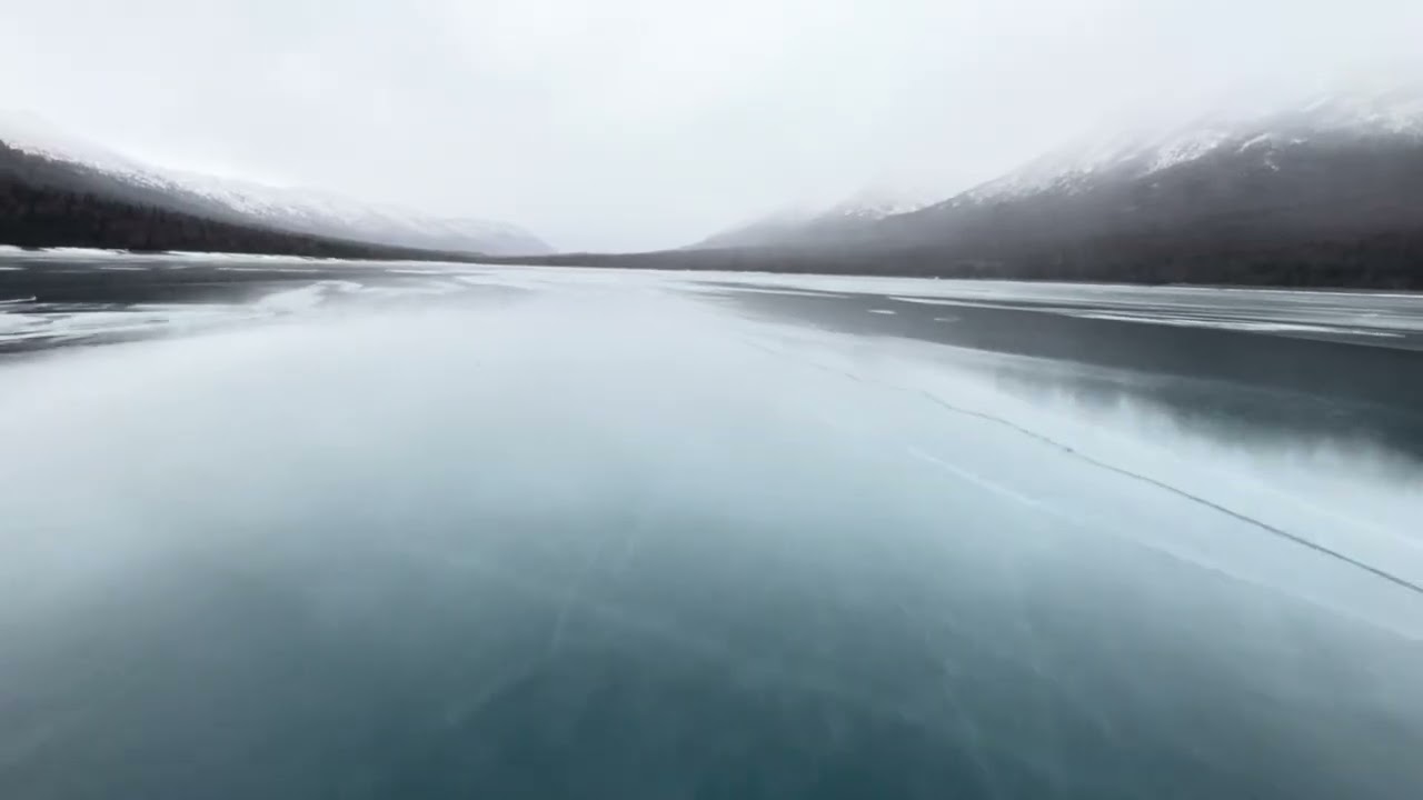 POV 12 minutes of gliding on ice in Alaska at 12mph. No strides, all tailwind.
