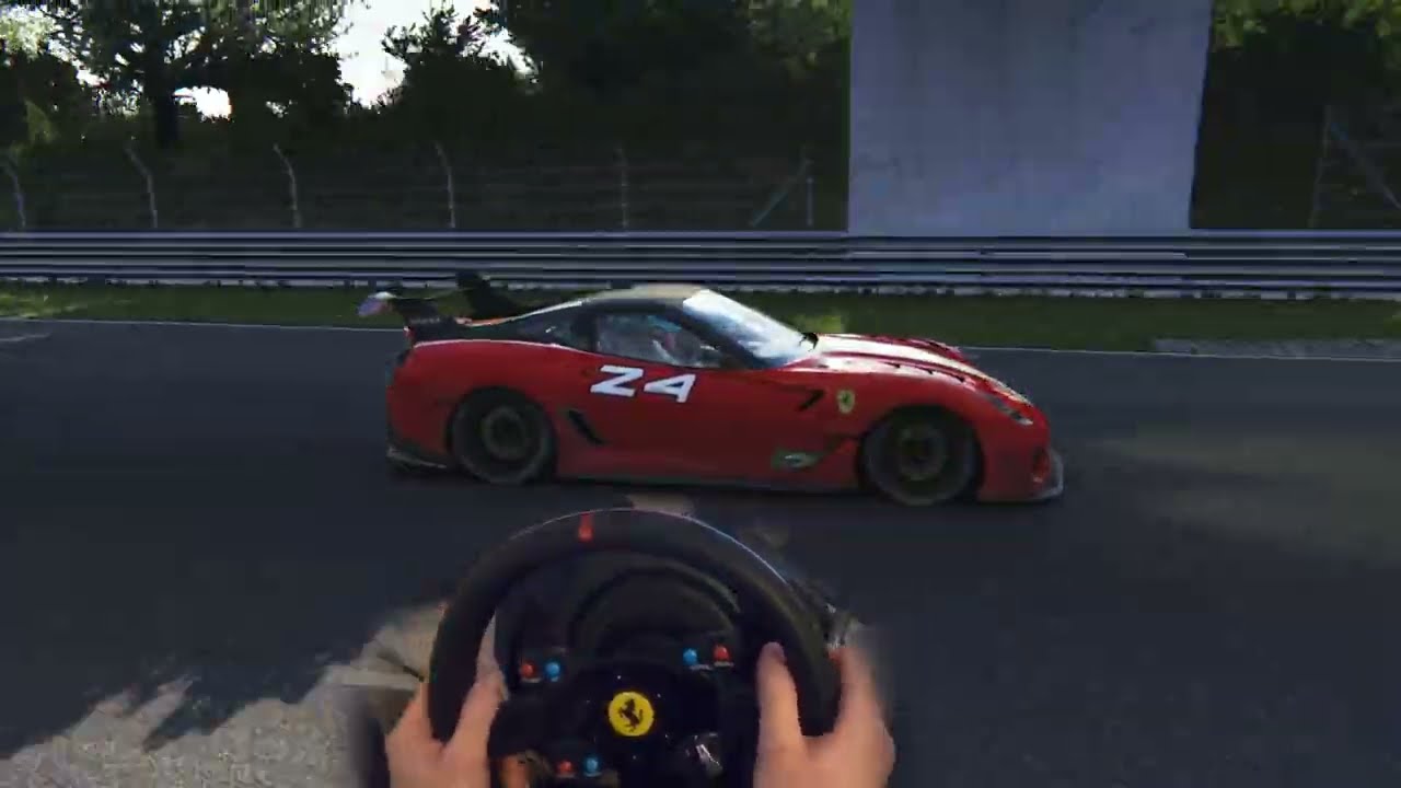 Nordschleife Tourist, Ferrari 599xx evo VS Pagani Zonda R (POV sim driving, assetto corsa, online)