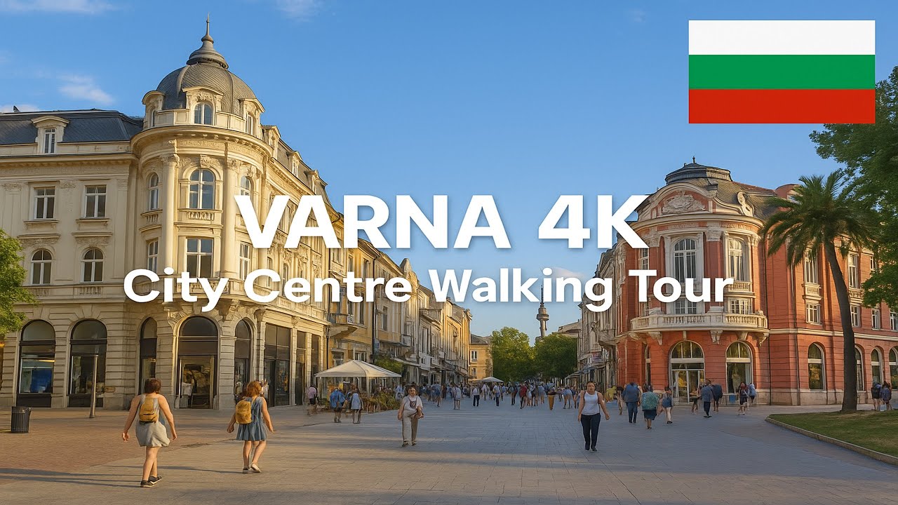 VARNA 4K Walking Tour | Bulgaria City Center & Small Streets🚶&zwj;♂️🏙️🇧🇬